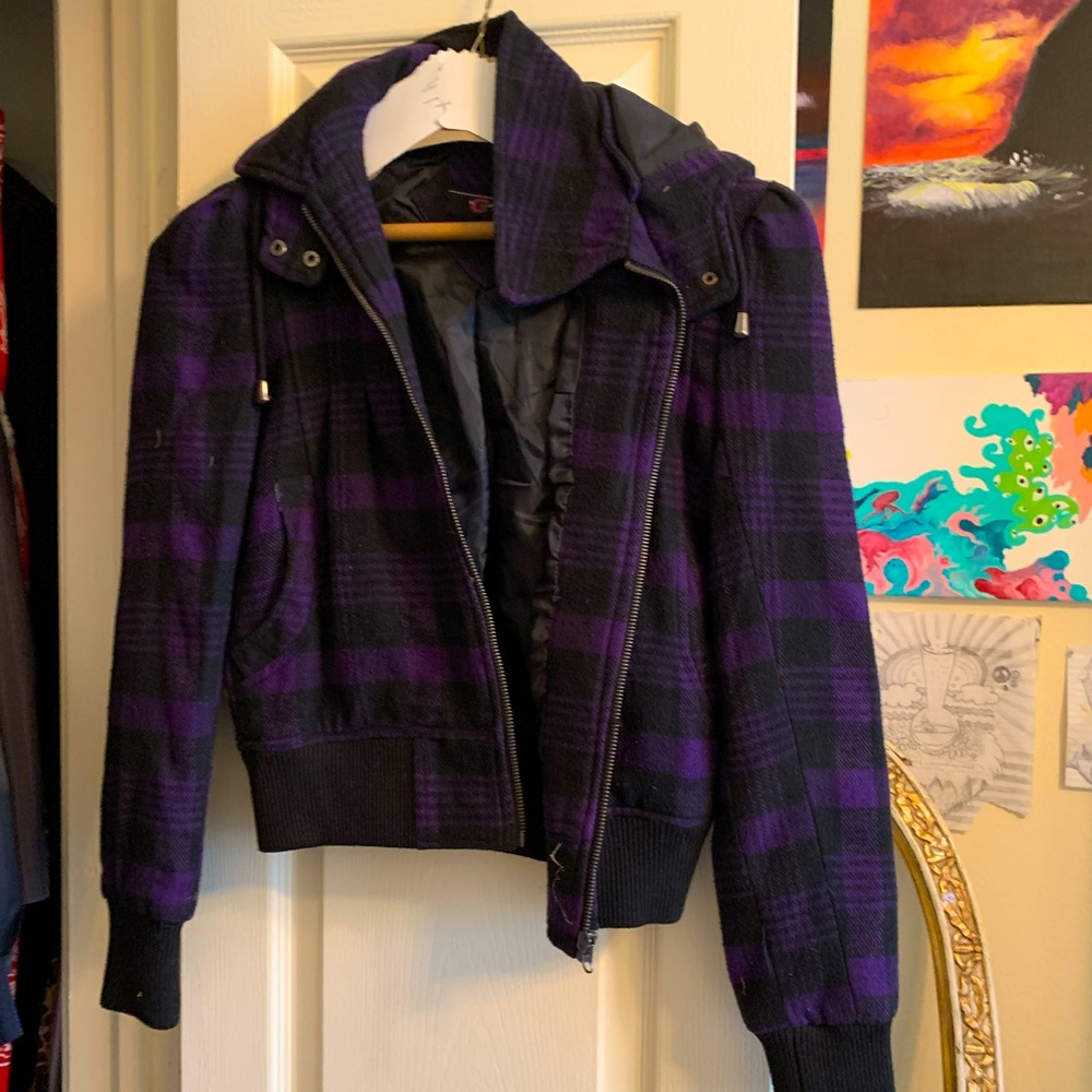 CMagic purple plaid jacket